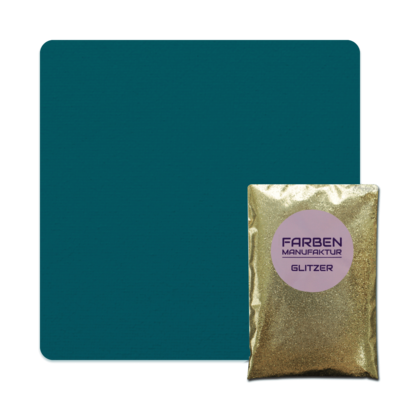 Farben Manufaktur Glam Collection Kreide-Wandfarbe mit Glitzer - Petrol Blau Grün mit Gold Glitzer Farben Manufaktur Glam Collection Kreide-Wandfarbe mit Glitzer - Petrol Blau Grün mit Gold Glitzer