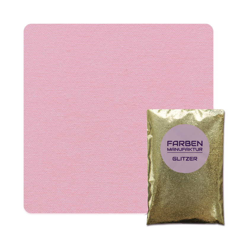Farben Manufaktur Glam Collection Kreide-Wandfarbe mit Glitzer  - Flamingo mit Gold Glitzer