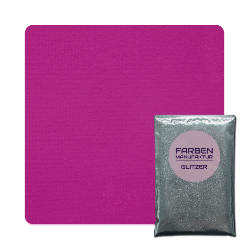 Farben Manufaktur Glam Collection Kreide-Wandfarbe mit Glitzer  - Sattes Pink mit Silber Glitzer