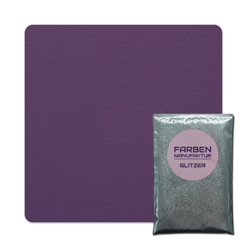 Farben Manufaktur Glam Collection Kreide-Wandfarbe mit Glitzer  - Dunkles Lila mit Silber Glitzer