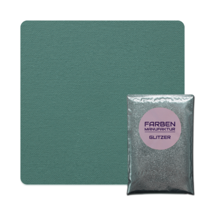 Farben Manufaktur Glam Collection Kreide-Wandfarbe mit Glitzer - Pinien Grün mit Silber Glitzer Farben Manufaktur Glam Collection Kreide-Wandfarbe mit Glitzer - Pinien Grün mit Silber Glitzer