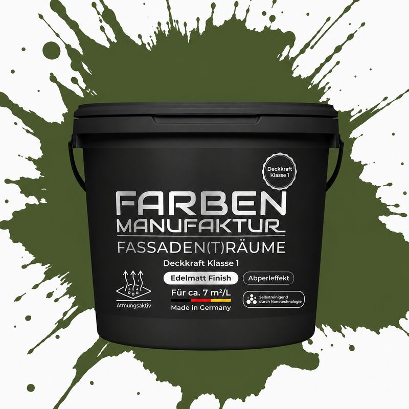 Farben Manufaktur Fassaden(t)räume Silikonharz - RAL 6025 Farngrün Farben Manufaktur Fassaden(t)räume Silikonharz - RAL 6025 Farngrün