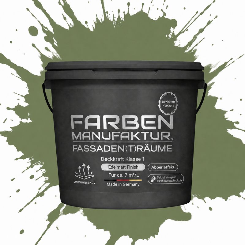Farben Manufaktur Fassaden(t)räume Silikonharz - RAL 6011 Resedagrün Farben Manufaktur Fassaden(t)räume Silikonharz - RAL 6011 Resedagrün