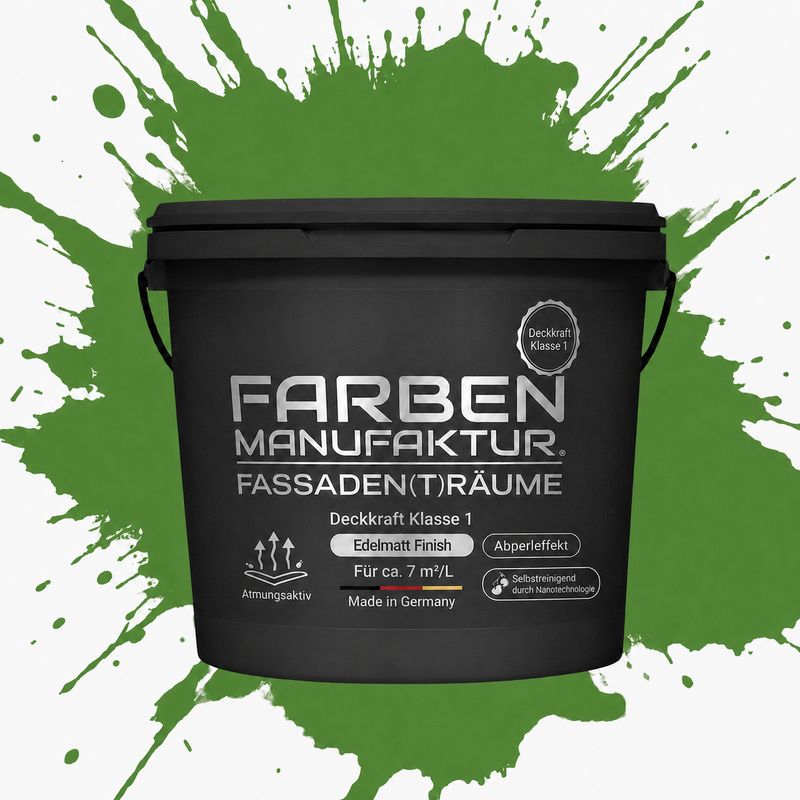 Farben Manufaktur Fassaden(t)räume Silikonharz - RAL 6017 Maigrün Farben Manufaktur Fassaden(t)räume Silikonharz - RAL 6017 Maigrün
