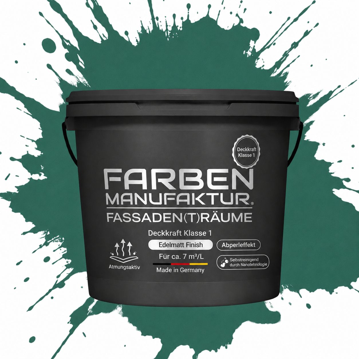 Farben Manufaktur Fassaden(t)räume Silikonharz - RAL 6000 Patinagrün Farben Manufaktur Fassaden(t)räume Silikonharz - RAL 6000 Patinagrün