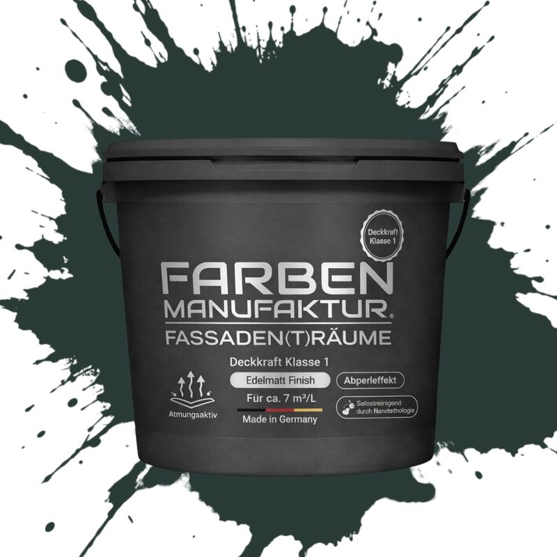 Farben Manufaktur Fassaden(t)räume Silikonharz - RAL 6012 Schwarzgrün Farben Manufaktur Fassaden(t)räume Silikonharz - RAL 6012 Schwarzgrün
