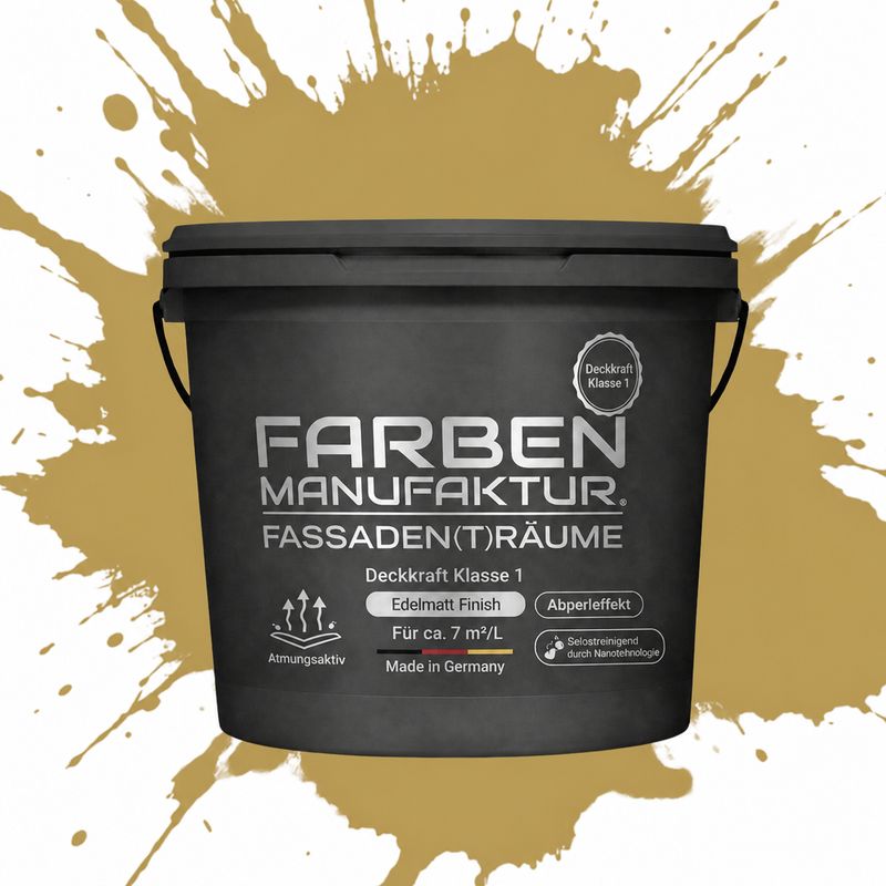 Farben Manufaktur Fassaden(t)räume Silikonharz - RAL 1024 Ockergelb Farben Manufaktur Fassaden(t)räume Silikonharz - RAL 1024 Ockergelb
