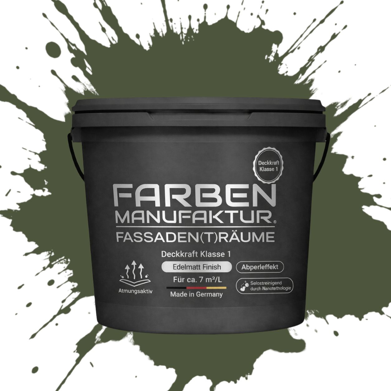 Farben Manufaktur Fassaden(t)räume Silikonharz - RAL 6003 Olivgrün Farben Manufaktur Fassaden(t)räume Silikonharz - RAL 6003 Olivgrün
