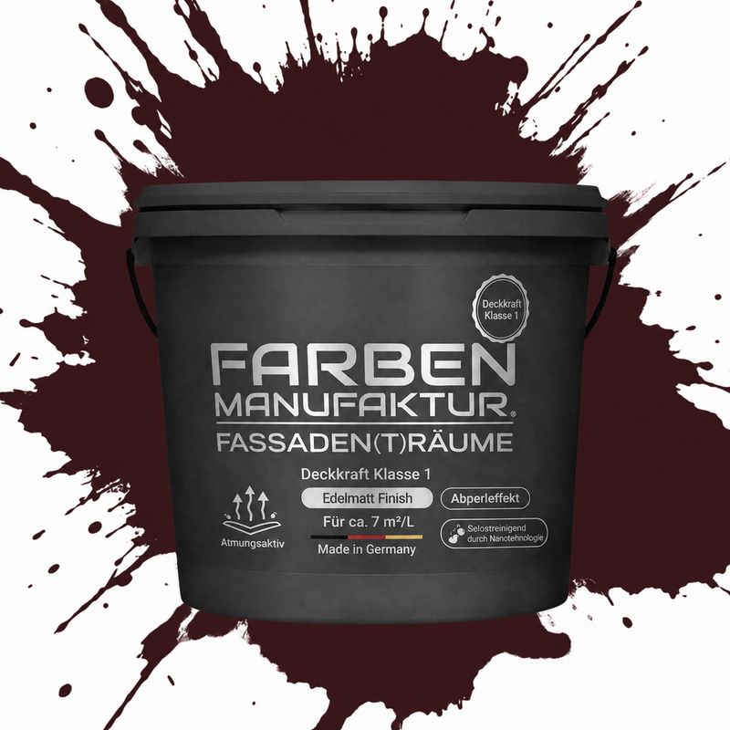 Farben Manufaktur Fassaden(t)räume Silikonharz - RAL 3007 Schwarzrot Farben Manufaktur Fassaden(t)räume Silikonharz - RAL 3007 Schwarzrot