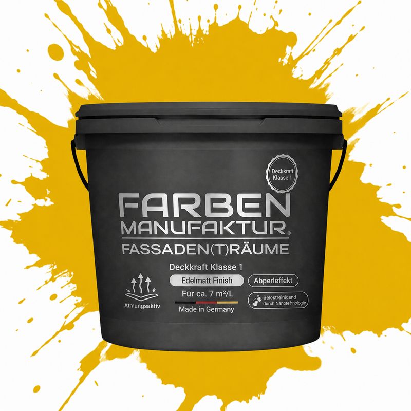 Farben Manufaktur Fassaden(t)räume Silikonharz - RAL 1032 Ginstergelb Farben Manufaktur Fassaden(t)räume Silikonharz - RAL 1032 Ginstergelb