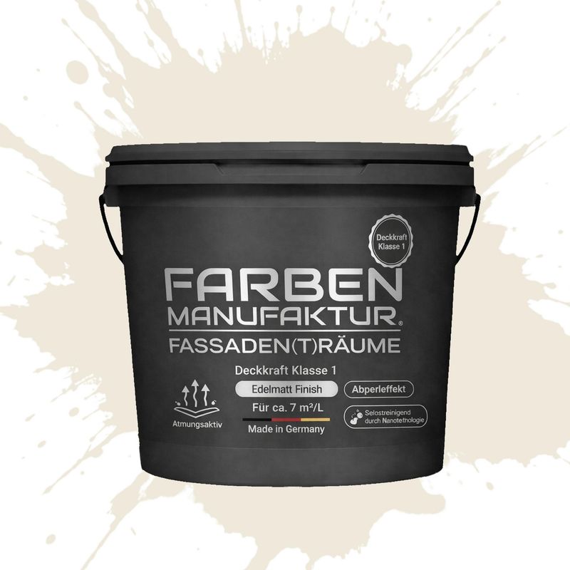 Farben Manufaktur Fassaden(t)räume Silikonharz - RAL 9001 Cremeweiß Farben Manufaktur Fassaden(t)räume Silikonharz - RAL 9001 Cremeweiß