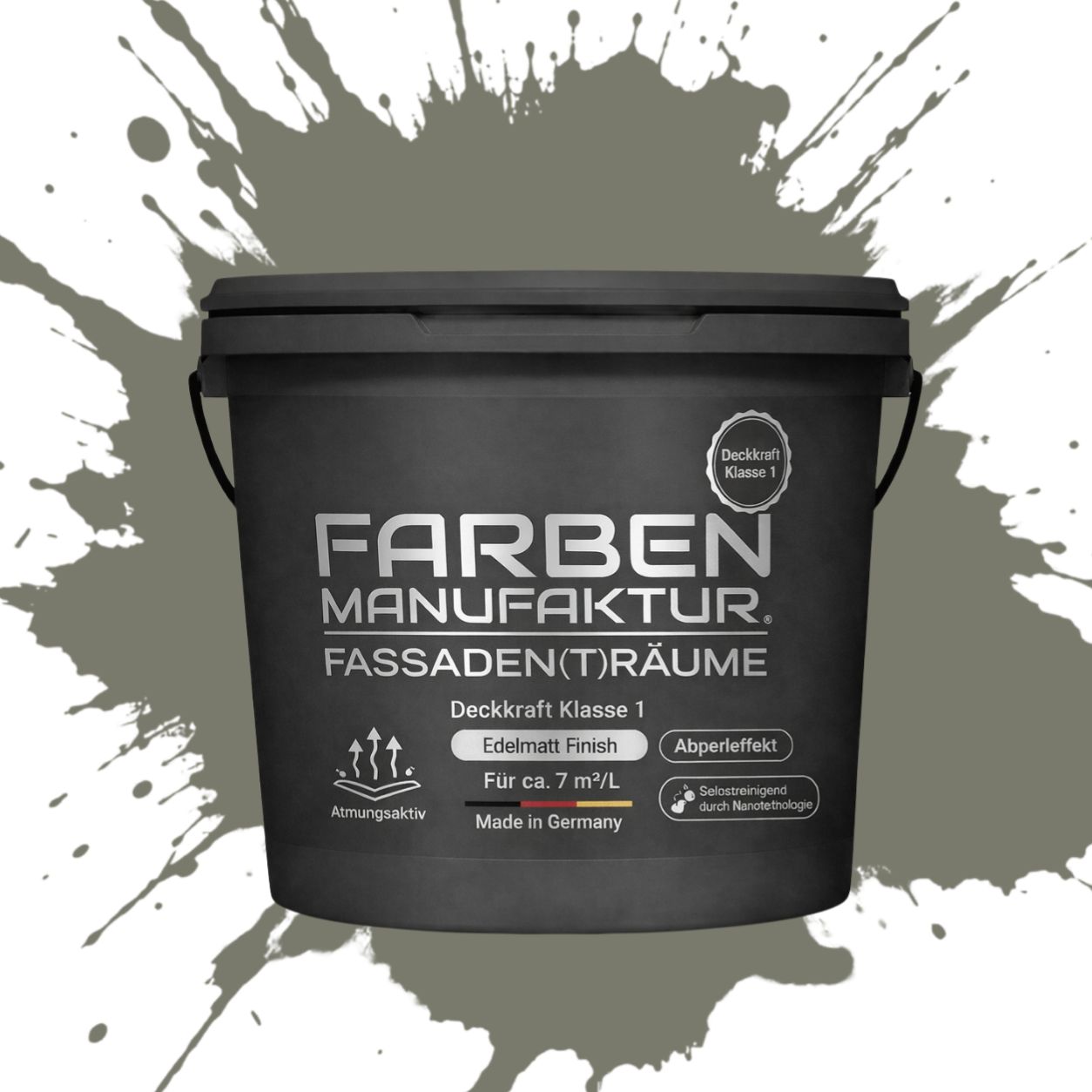 Farben Manufaktur Fassaden(t)räume Silikonharz - RAL 7003 Moosgrau Farben Manufaktur Fassaden(t)räume Silikonharz - RAL 7003 Moosgrau