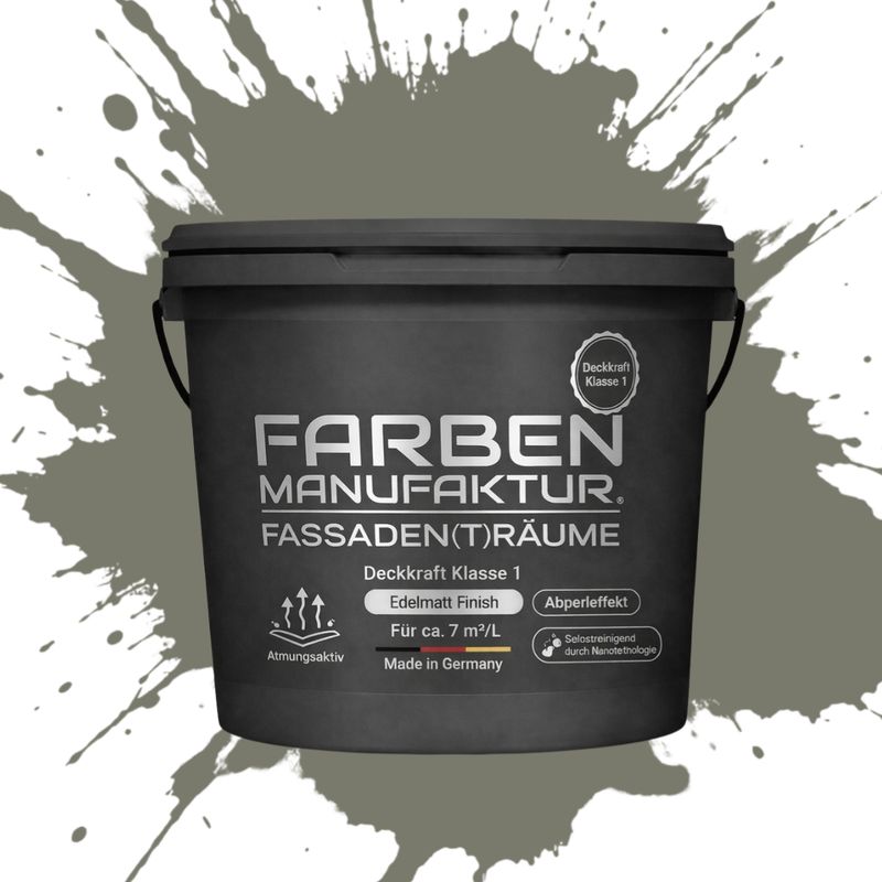 Farben Manufaktur Fassaden(t)räume Silikonharz - RAL 7003 Moosgrau Farben Manufaktur Fassaden(t)räume Silikonharz - RAL 7003 Moosgrau