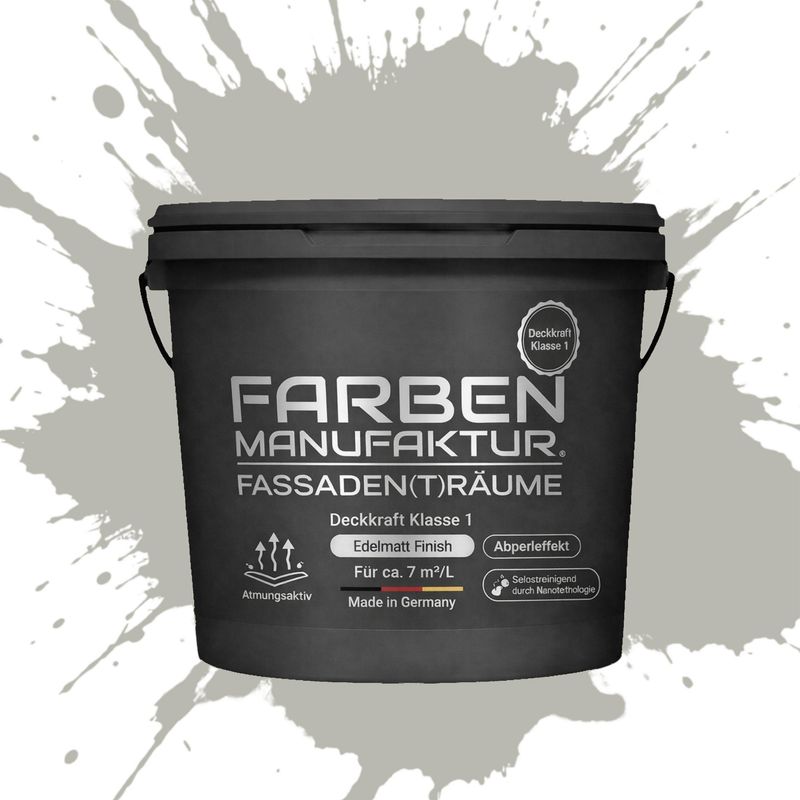 Farben Manufaktur Fassaden(t)räume Silikonharz - RAL 7044 Seidengrau Farben Manufaktur Fassaden(t)räume Silikonharz - RAL 7044 Seidengrau