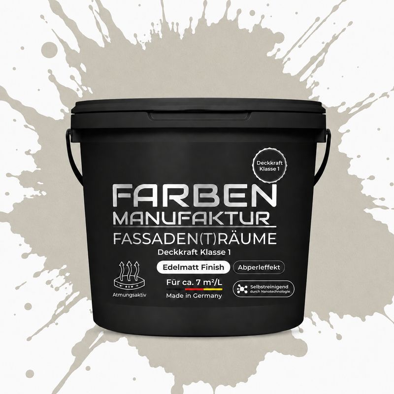 Farben Manufaktur Fassaden(t)räume Silikonharz - RAL 7032 Kieselgrau Farben Manufaktur Fassaden(t)räume Silikonharz - RAL 7032 Kieselgrau