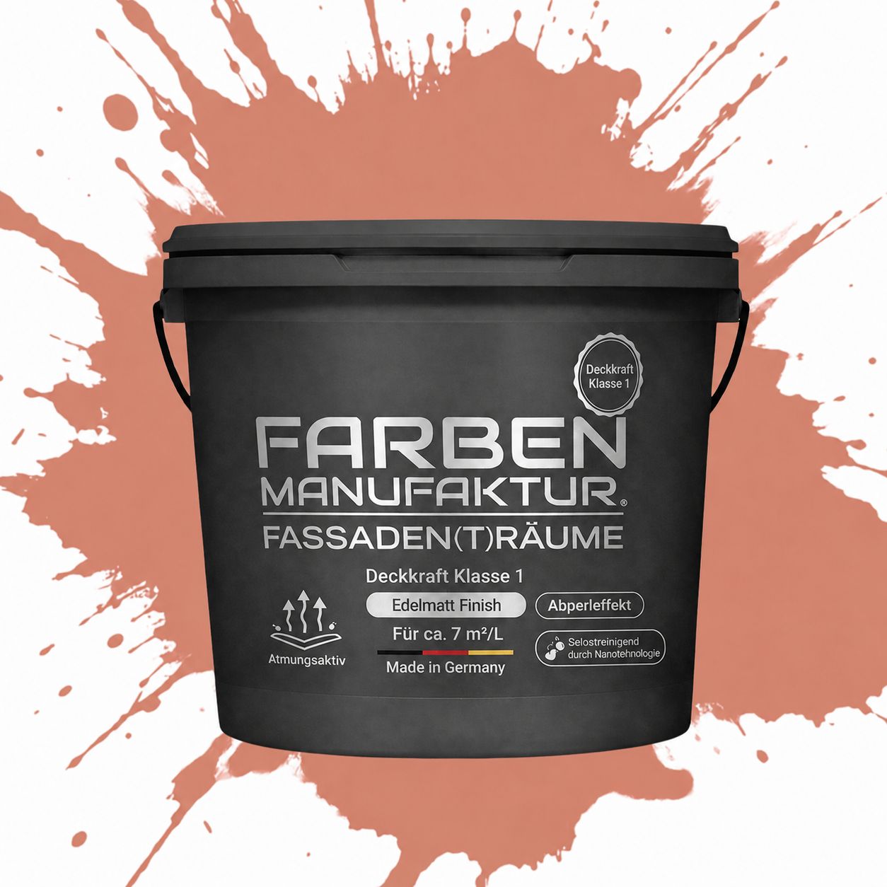 Farben Manufaktur Fassaden(t)räume Silikonharz mit Silber Glitzer - RAL 3012 Beigerot Farben Manufaktur Fassaden(t)räume Silikonharz mit Silber Glitzer - RAL 3012 Beigerot