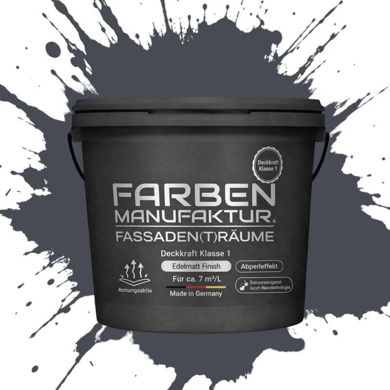 Farben Manufaktur Fassaden(t)räume Silikonharz mit Silber Glitzer - RAL 7024 Graphitgrau Farben Manufaktur Fassaden(t)räume Silikonharz mit Silber Glitzer - RAL 7024 Graphitgrau