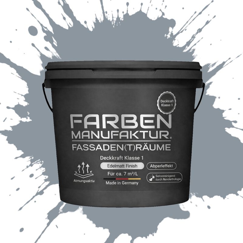 Farben Manufaktur Fassaden(t)räume Silikonharz mit Silber Glitzer - RAL 7001 Silbergau Farben Manufaktur Fassaden(t)räume Silikonharz mit Silber Glitzer - RAL 7001 Silbergau