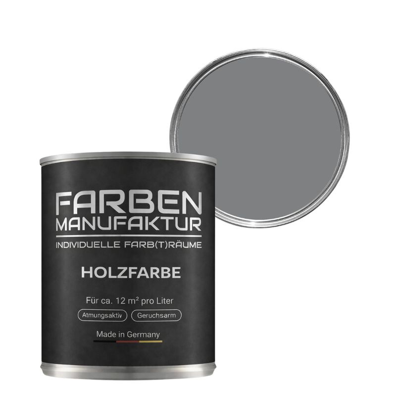 Farben Manufaktur Holzschutz deckend - RAL 7037 Staubgrau Farben Manufaktur Holzschutz deckend - RAL 7037 Staubgrau