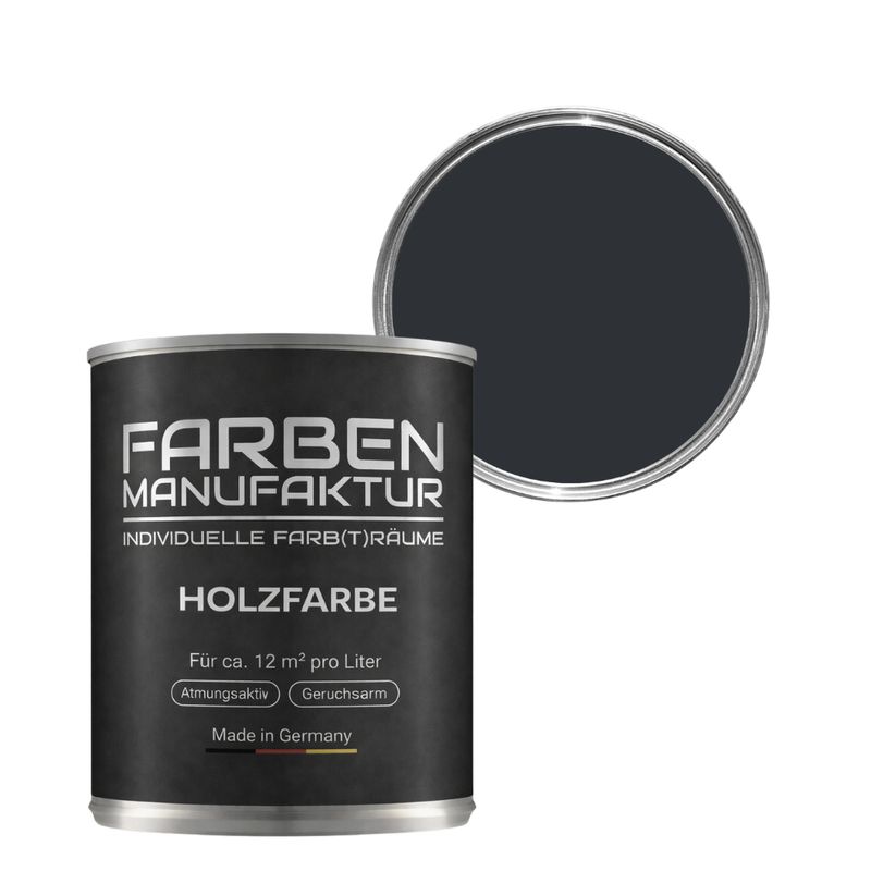 Farben Manufaktur Holzschutz deckend - RAL 7021 Schwarzgrau Farben Manufaktur Holzschutz deckend - RAL 7021 Schwarzgrau