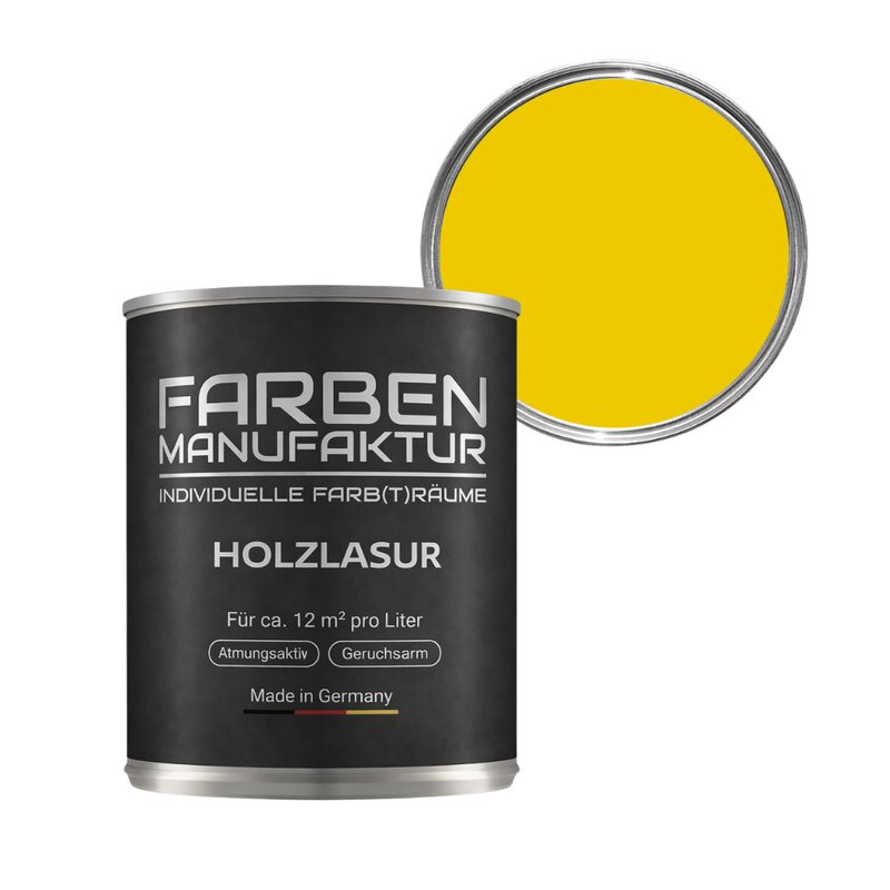 Farben Manufaktur Holzlasur RAL 1021 - Rapsgelb Farben Manufaktur Holzlasur RAL 1021 - Rapsgelb
