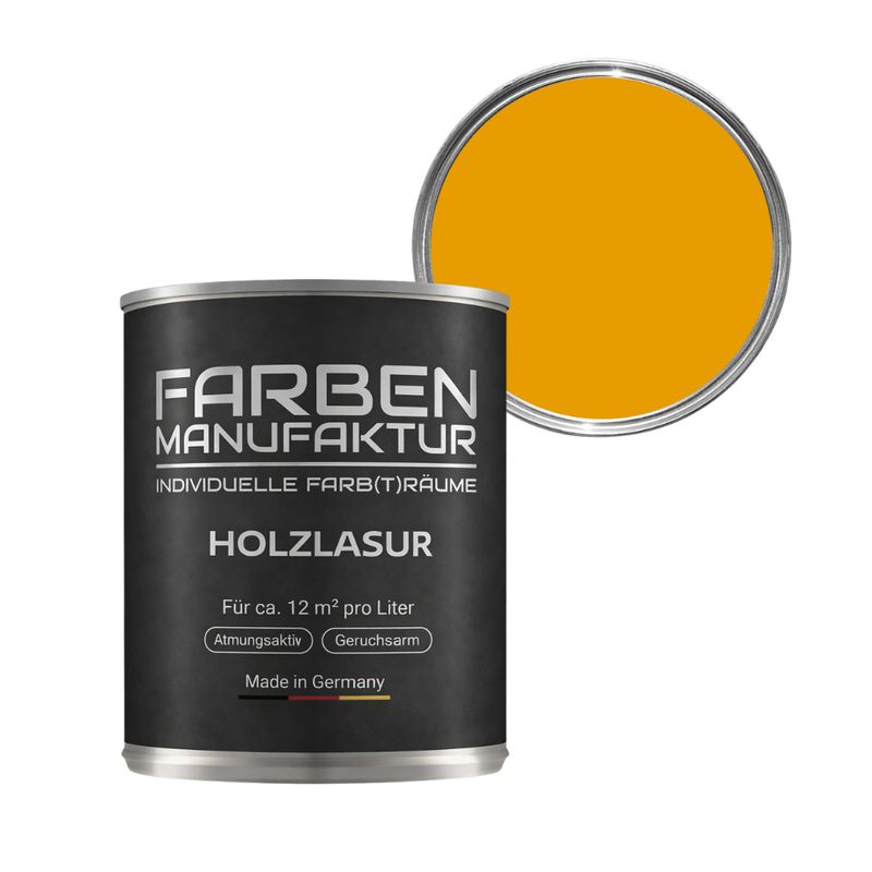 Farben Manufaktur Holzlasur RAL 1007 - Narzissengelb Farben Manufaktur Holzlasur RAL 1007 - Narzissengelb