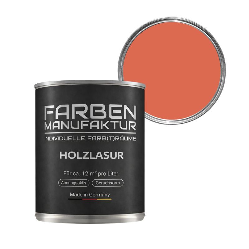 Farben Manufaktur Holzlasur RAL 2012 - Lachsorange Farben Manufaktur Holzlasur RAL 2012 - Lachsorange