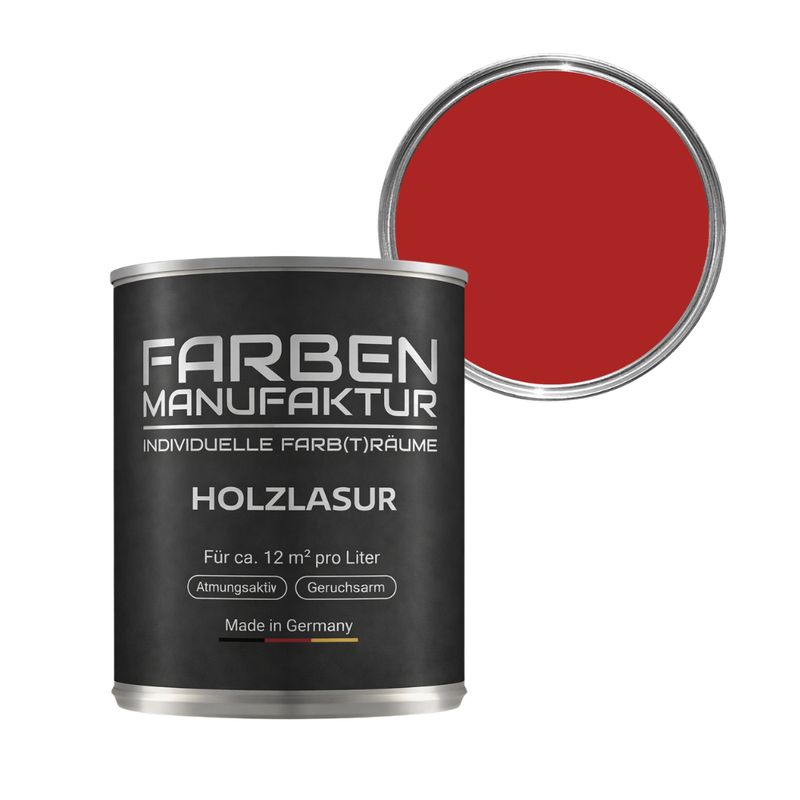 Farben Manufaktur Holzlasur RAL 3000 - Feuerrot Farben Manufaktur Holzlasur RAL 3000 - Feuerrot