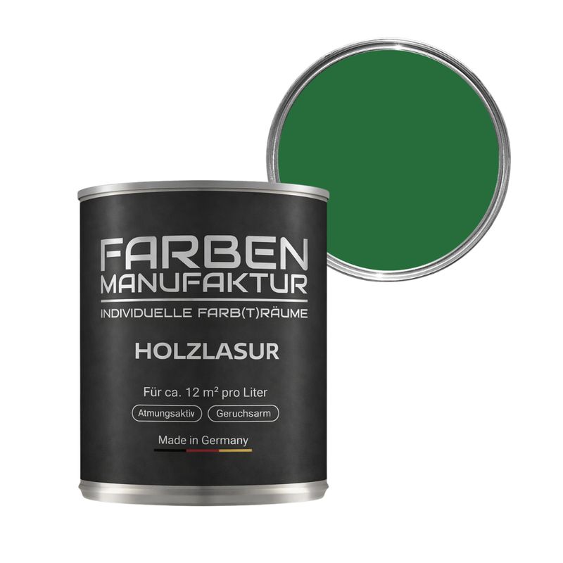 Farben Manufaktur Holzlasur RAL 6001 - Smaragdgrün Farben Manufaktur Holzlasur RAL 6001 - Smaragdgrün