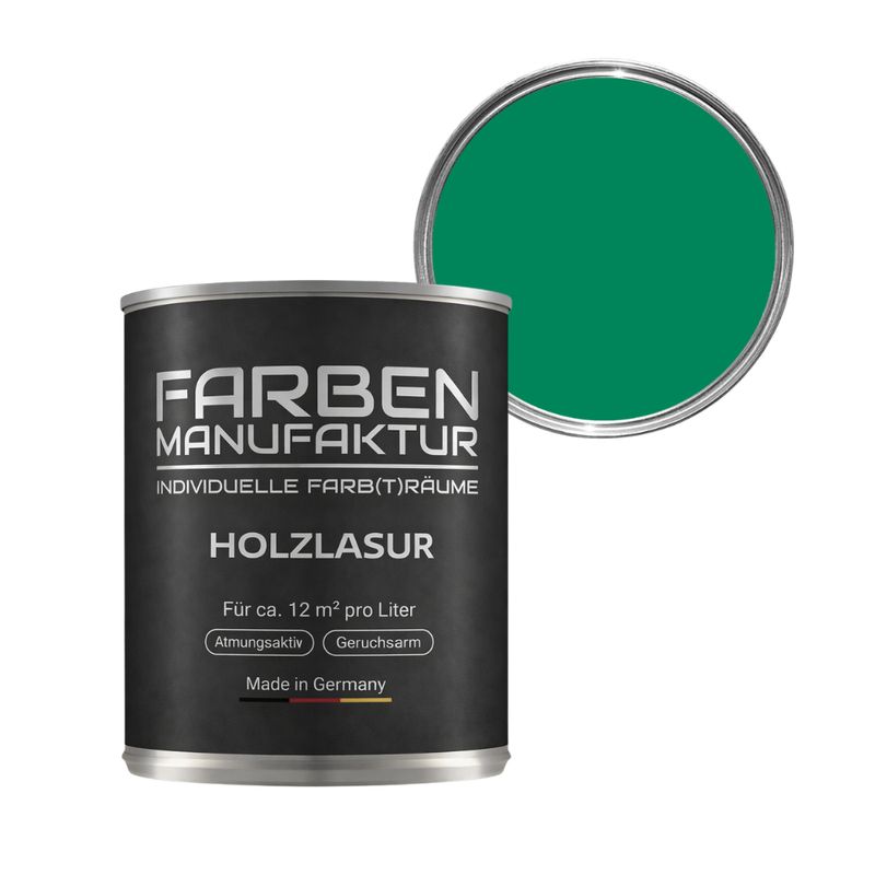 Farben Manufaktur Holzlasur RAL 6032 - Signalgrün Farben Manufaktur Holzlasur RAL 6032 - Signalgrün