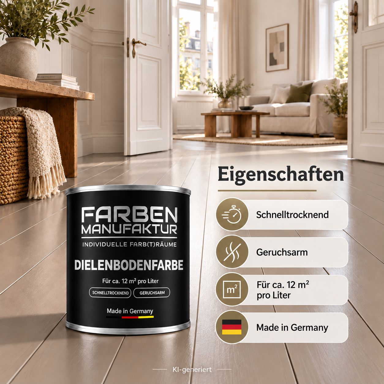 Eigenschaften der Dielenbodenfarbe der Farben Manufaktur