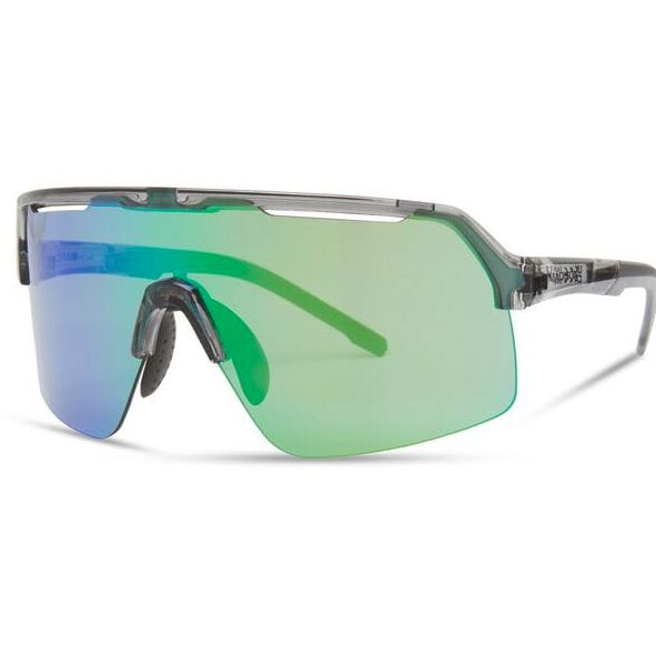 Crypto Air Sunglasses - crystal smoke / green mirror lens