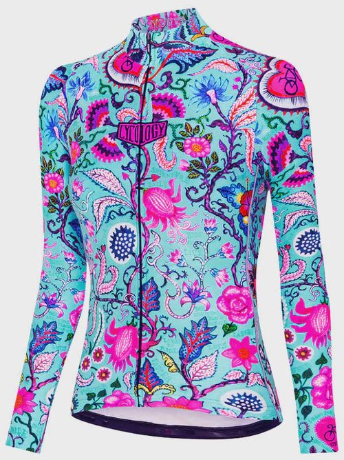Secret Garden Women&#39;s Winter Long Sleeve Jersey Aqua, Size: Medium
