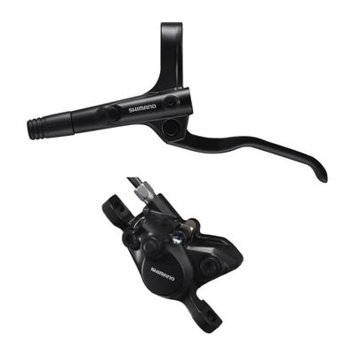 Shimano BR-MT200 / BL-MT200 bled brake lever/post mount caliper, black, rear left