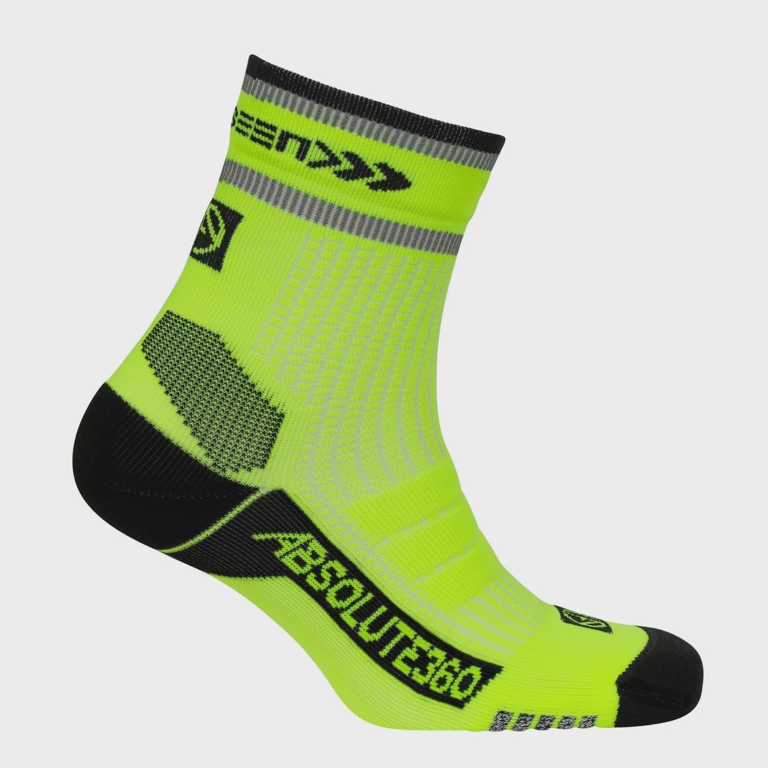 [Be Seen] Performance Running Socks - Quarter, Colour: Neon Yellow, Size: M (UK 6-8)