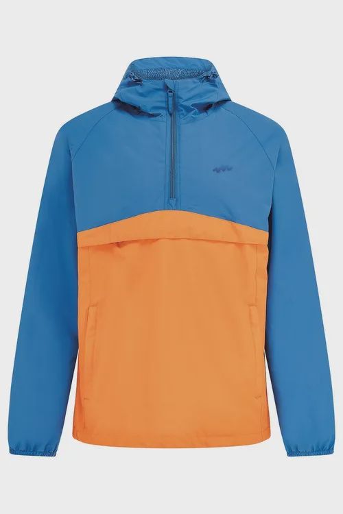 Nomad Waterproof Half-Zip Jacket, Colour: Blue/Burnt Orange, Size: M