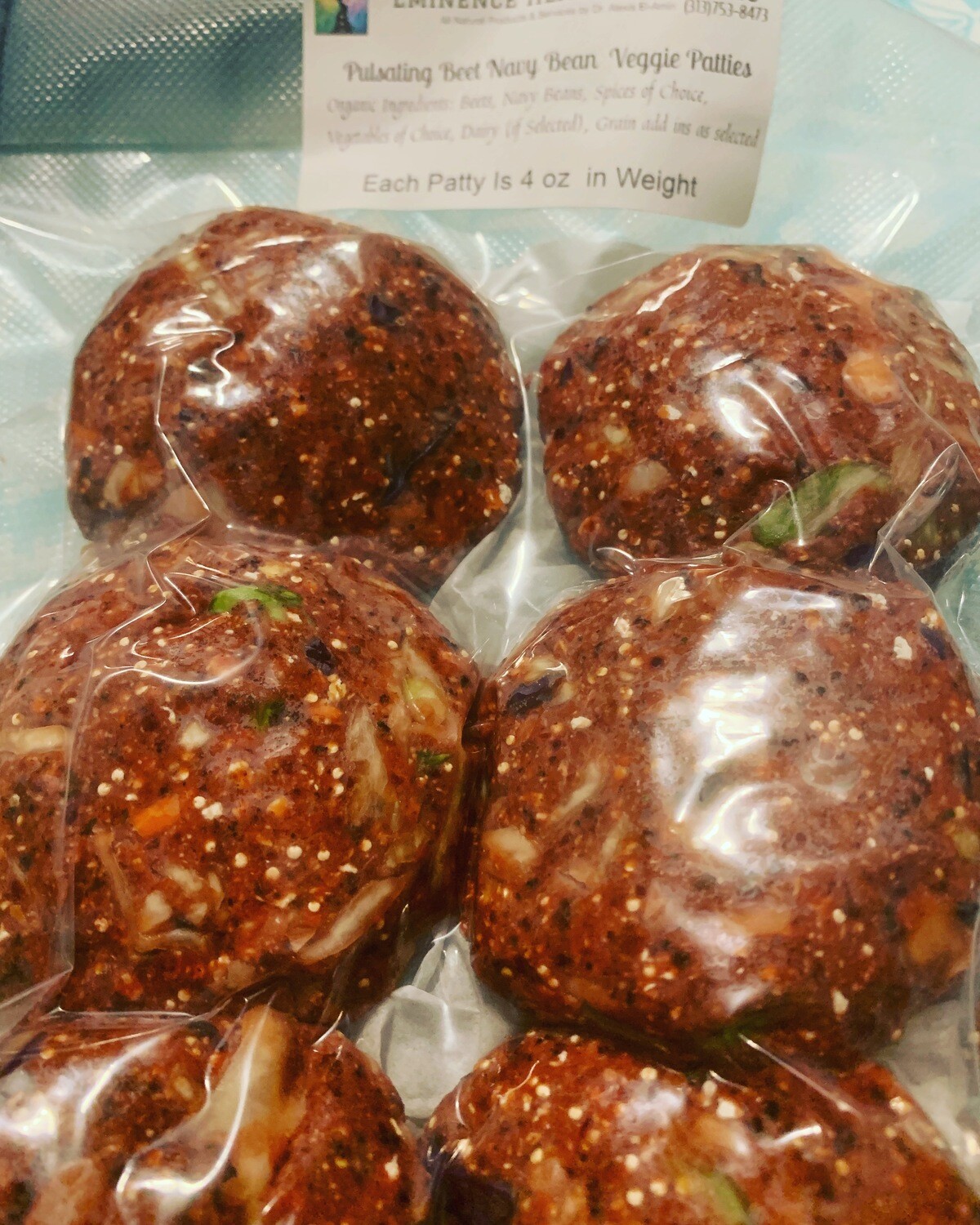 ♥Organic Pulsating Beet Navy Bean Patties 24 Pack ♥