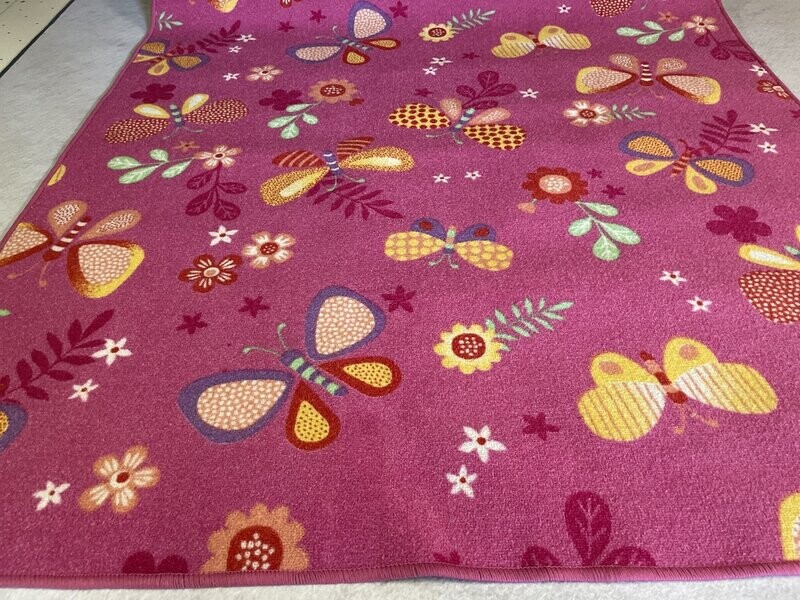 Kinder Spiel Teppich Pink Schmetterling Mädchen Girls Blumen viele Abmessungen Kinder Spiel Teppich Pink Schmetterling Mädchen Girls Blumen viele Abmessungen