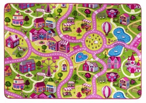 Kinderteppich Straßenteppich Girls City