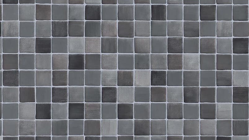 PVC CV 12€/m² Bodenbelag Mosaik Fliesen Silber / Anthrazit 200 cm Boden