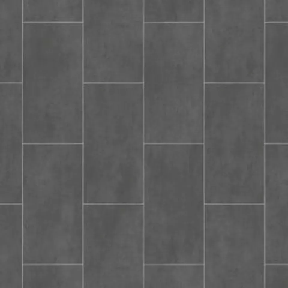 PVC (9€/m²) CV Bodenbelag Melbourne Noir Fliese anthrazit 2 Meter breite