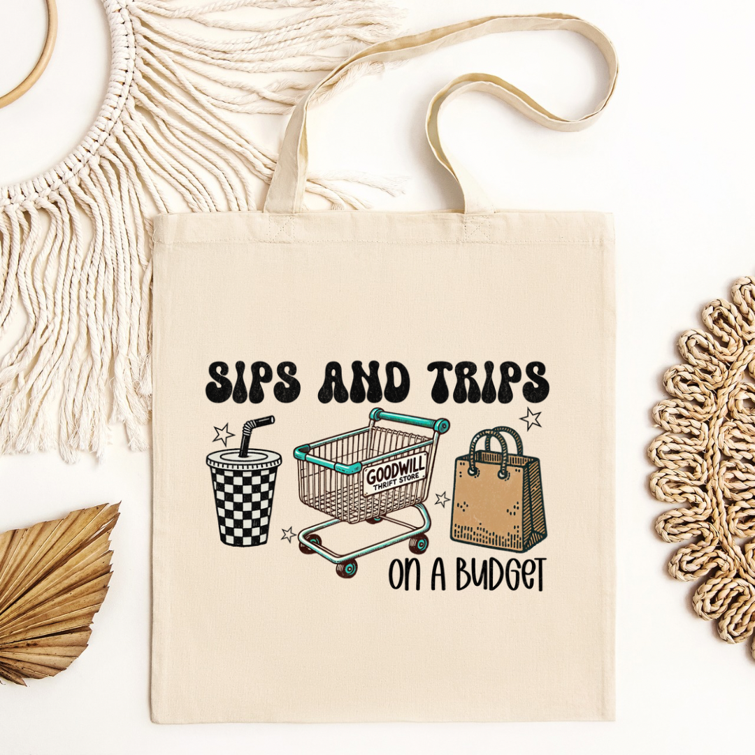 Sips &amp; Trips to the Thrift Store Tote Bag