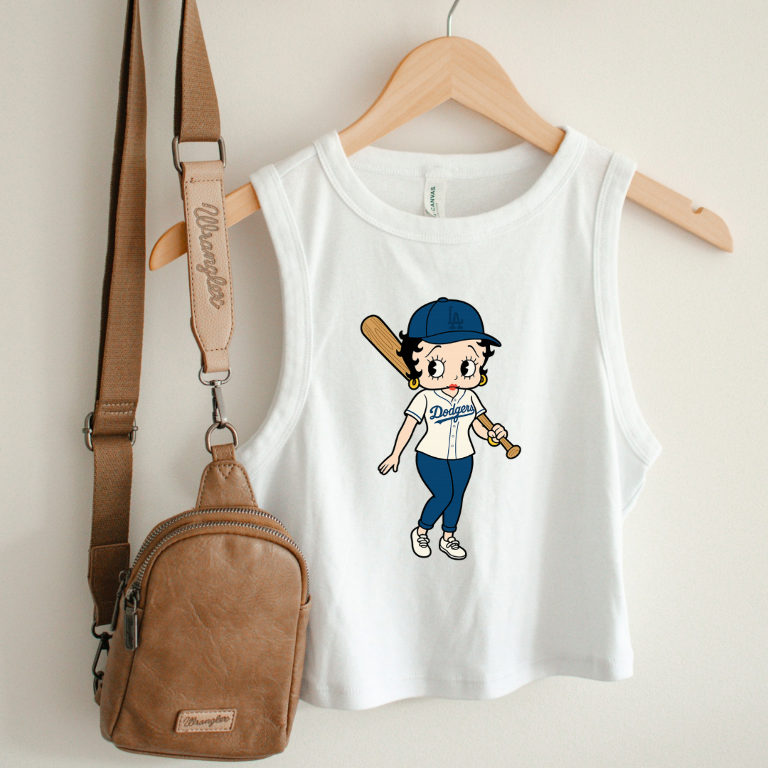 Betty Boop Dodgers Crop Tank Top