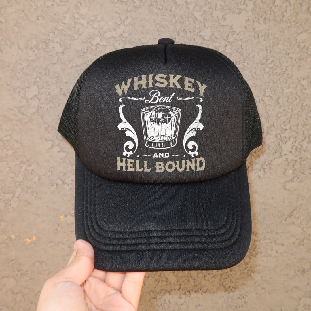 Whiskey Bent &amp; Hell Bound Trucker Hat