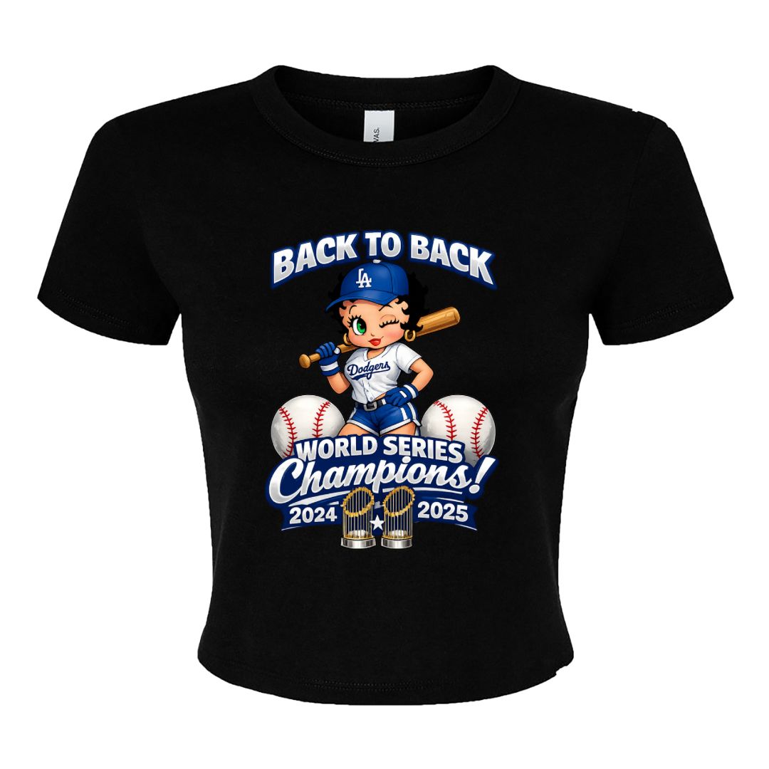 Betty Boop Dodgers World Series Champions Baby Tee / Crop Top