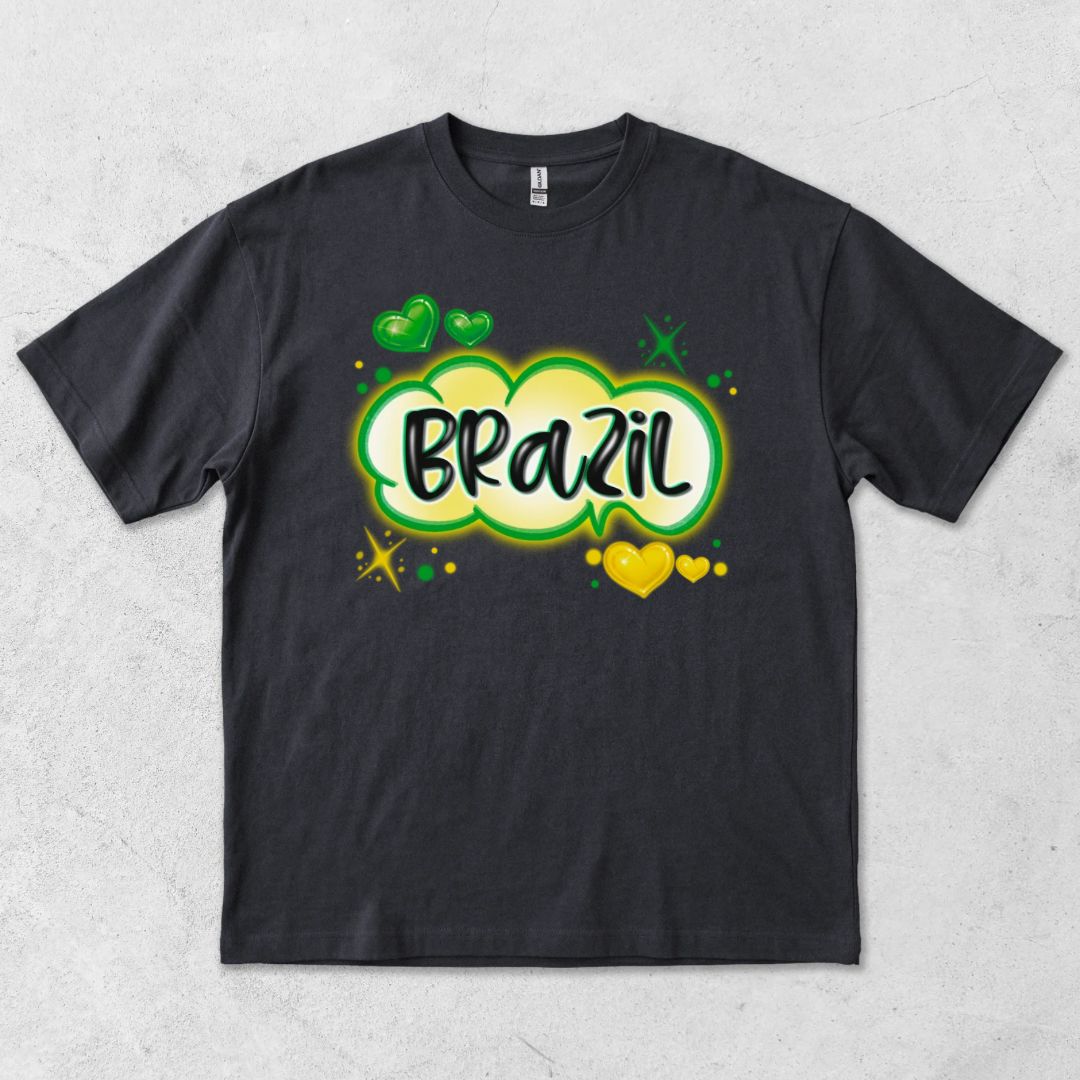 Brazil Faux Airbrushed T-Shirt