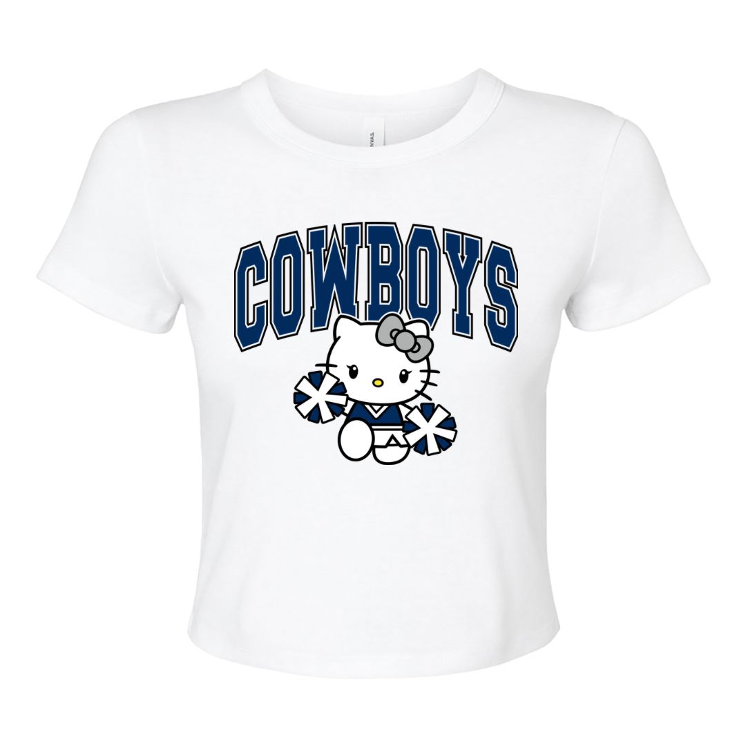 Hello Kitty Cowboys Football Baby Tee / Crop Top