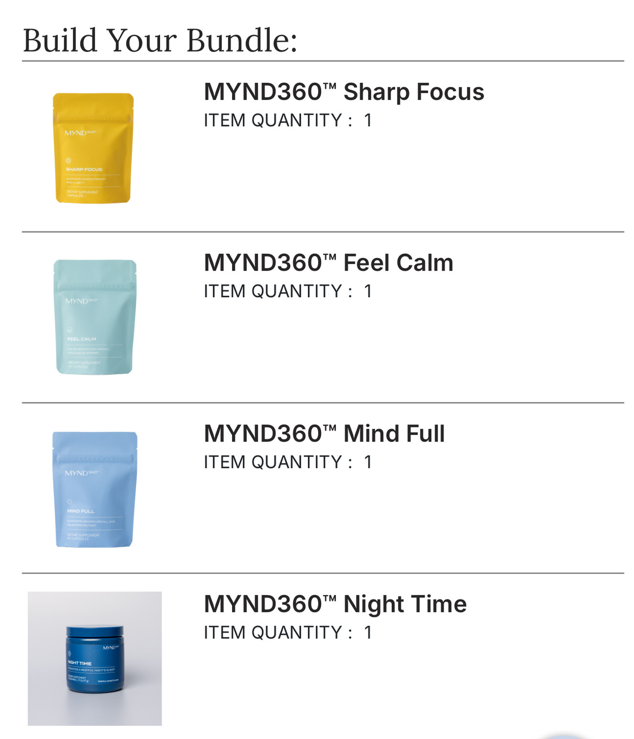 MYND Memory, Focus &amp; Calm Supplements