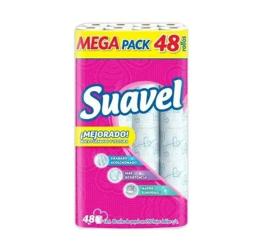 Papel Higiénico Suavel de 48 Rollos c/u