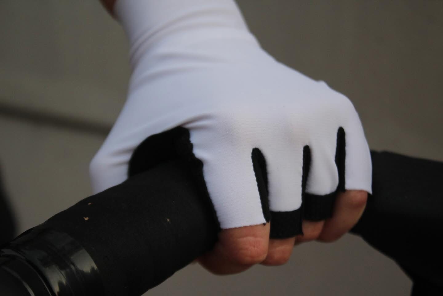 White Cycling Gloves